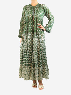 Green cotton printed maxi dress - size M Dresses Yvonne S 