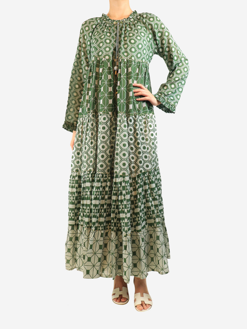 Green cotton printed maxi dress - size M Dresses Yvonne S 
