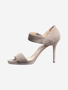 Jimmy Choo Greige suede sandal heels - size EU 40