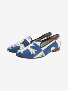 Stubbs and Wootton Blue Needlepoint slippers - size EU 40.5