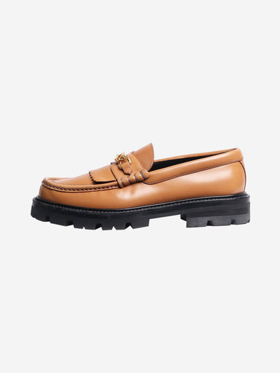 Tan chunky fringed loafers - size EU 38 Flat Shoes Celine 