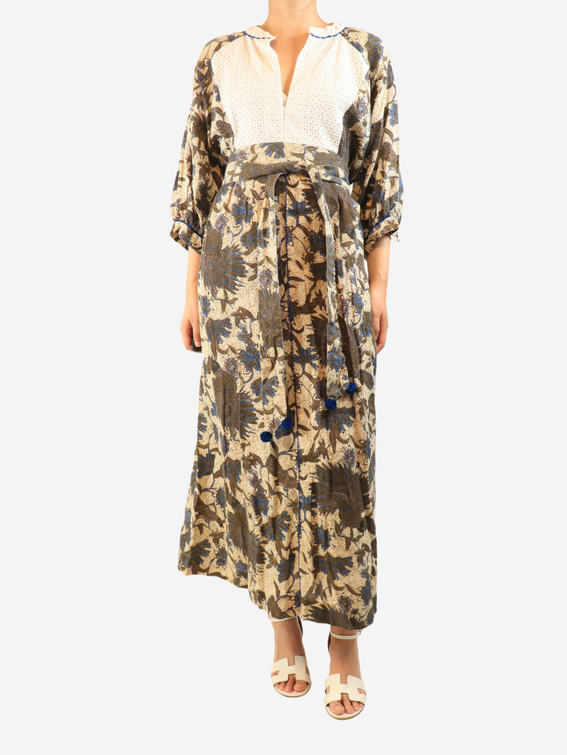 Multicolour printed maxi dress - size L