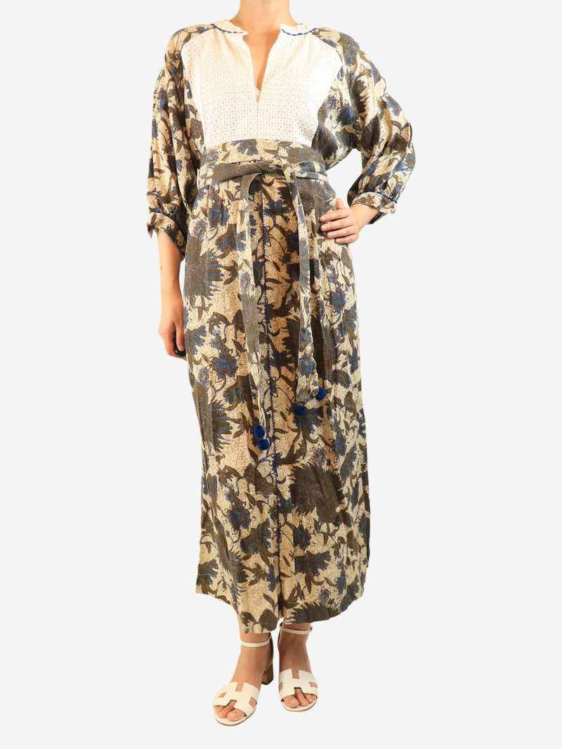 Multicolour printed maxi dress - size L Dresses Wiggy Kit 