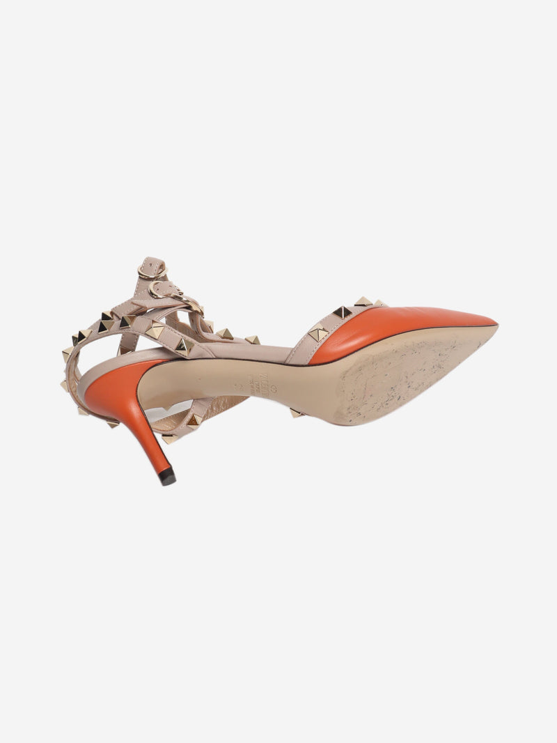 Orange Rockstud kitten heels - size EU 38 Heels Valentino 