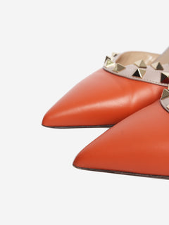Orange Rockstud kitten heels - size EU 38 Heels Valentino 