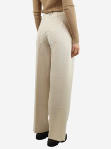 The Row Cream pleated wool-blend trousers - size UK 6