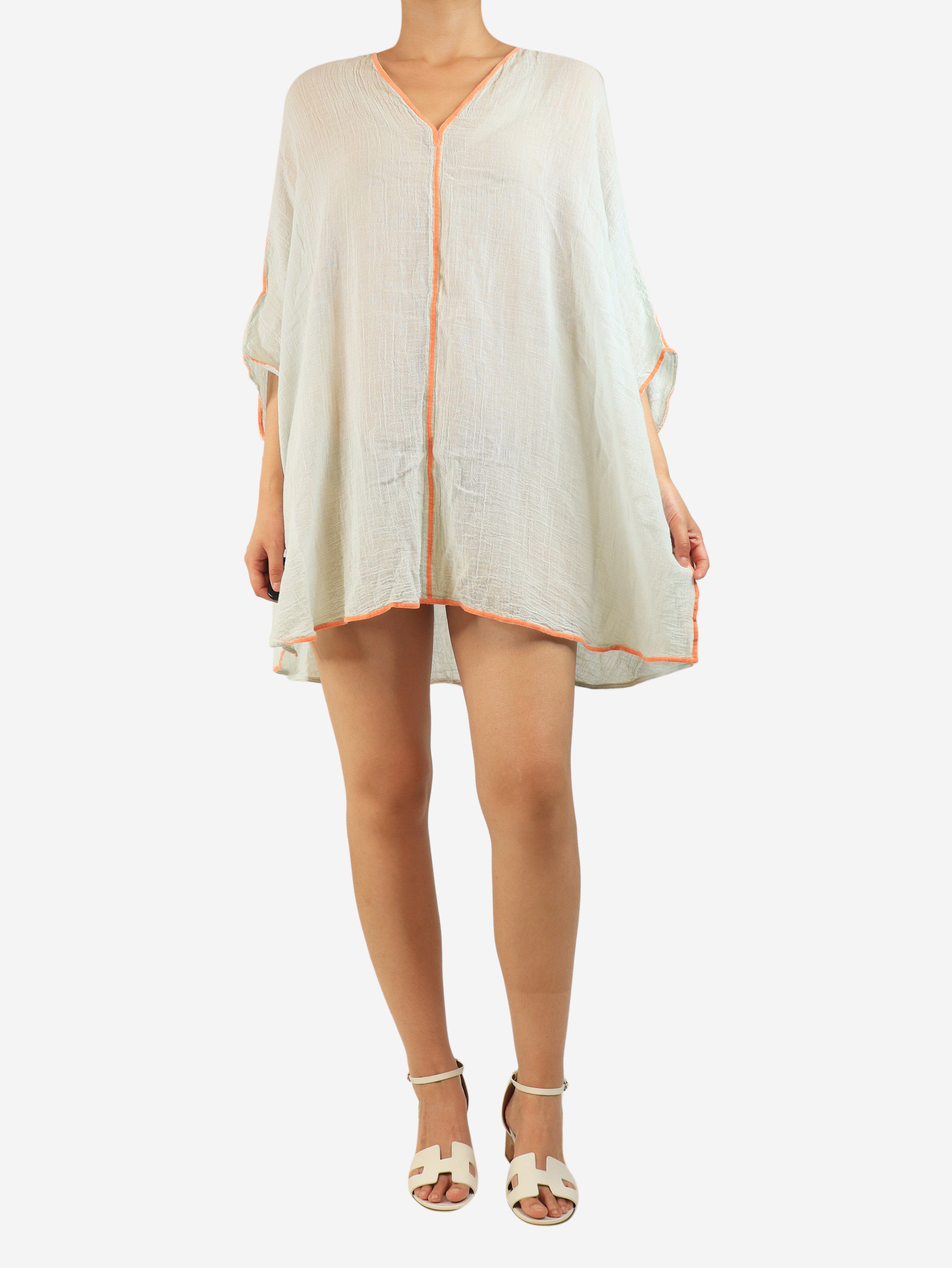 Pale blue short kaftan - One size Beachwear Ambas 