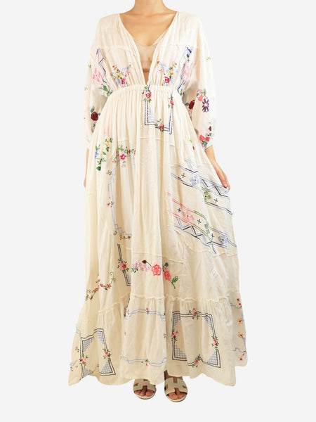 White floral maxi dress - size M product image