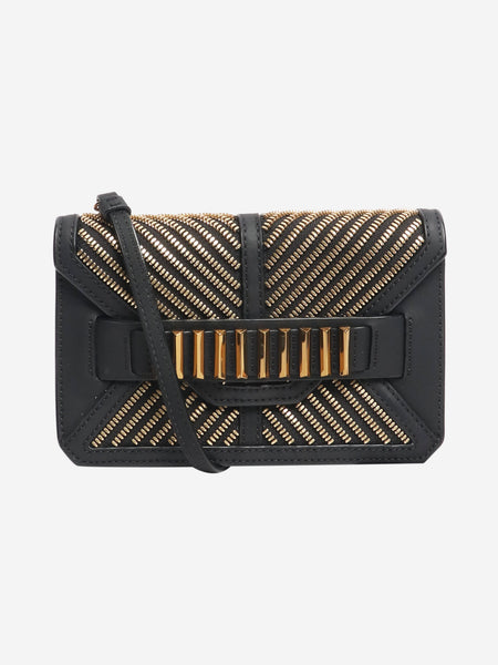 Black zip detail cross-body bag product image