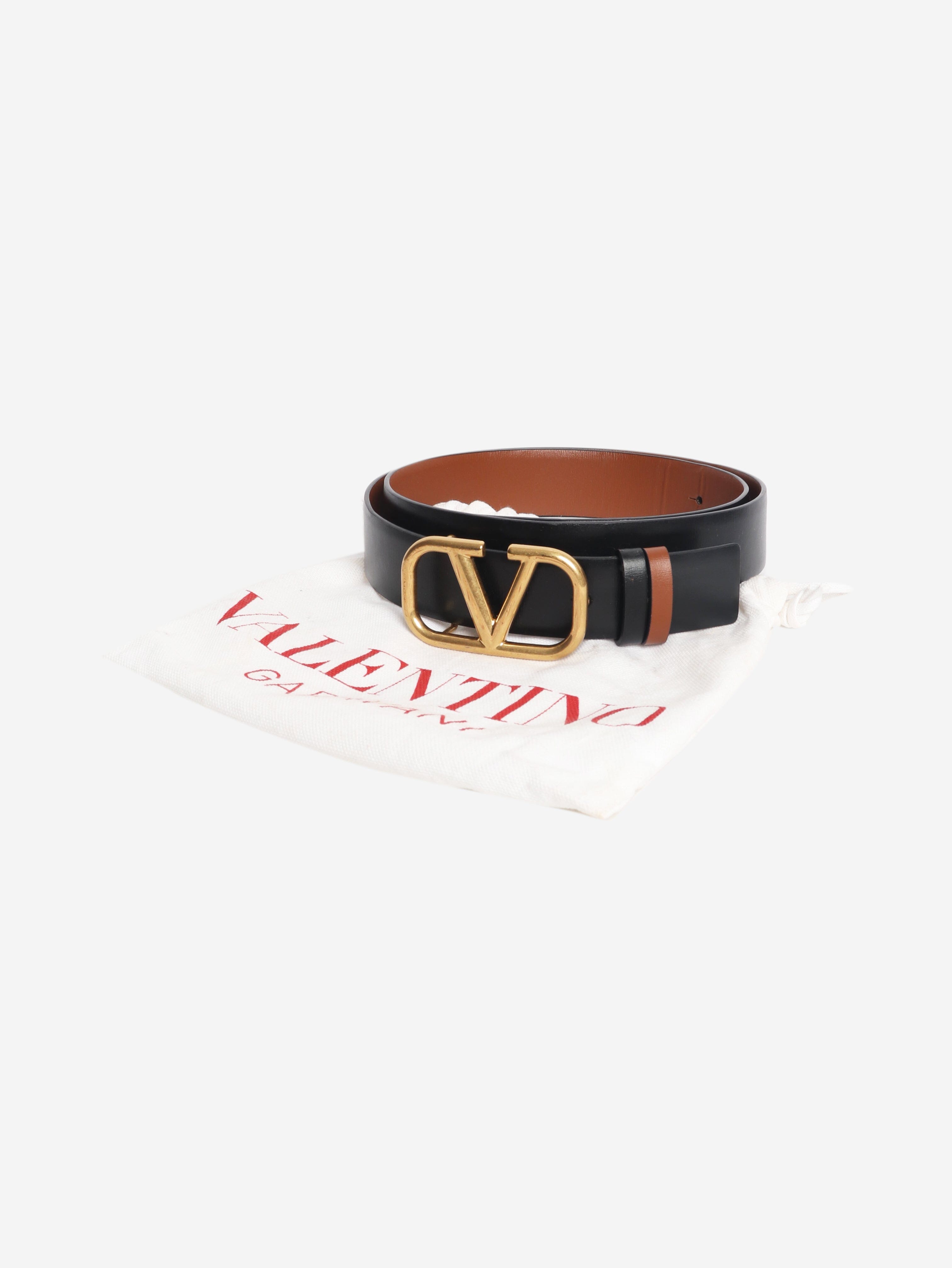 Black VLogo leather belt - size S Belts Valentino 