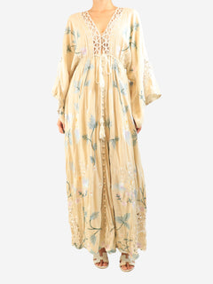 Cream floral maxi dress - size M
