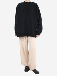 Raey Black oversized raglan sweatshirt - size UK 10