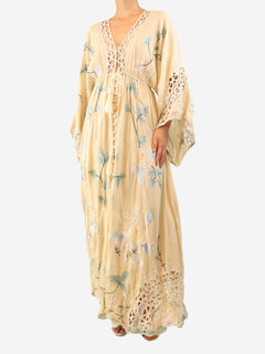Cream floral maxi dress - size M