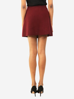 Deep plum A-line mini skirt - size UK 4