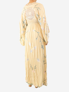 Cream floral maxi dress - size M