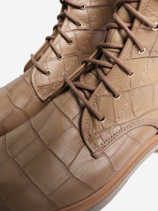 Max Mara Tan Bly combat boots - size EU 40