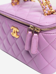 Chanel Deep lavender 1994 diamond-quilted lambskin Pearl crush vanity case