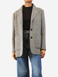 Grey Herringbone blazer - size UK 8