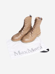 Max Mara Tan Bly combat boots - size EU 40