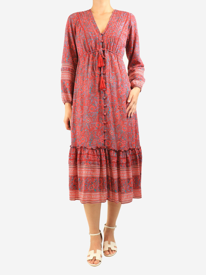 Red floral midi dress - size S Dresses Veronica Beard 