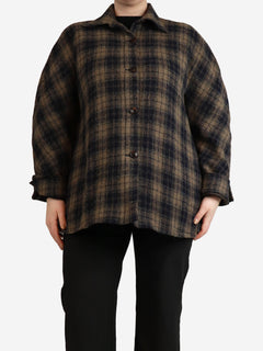 Brown check padded overshirt - size M Coats & Jackets Teder 