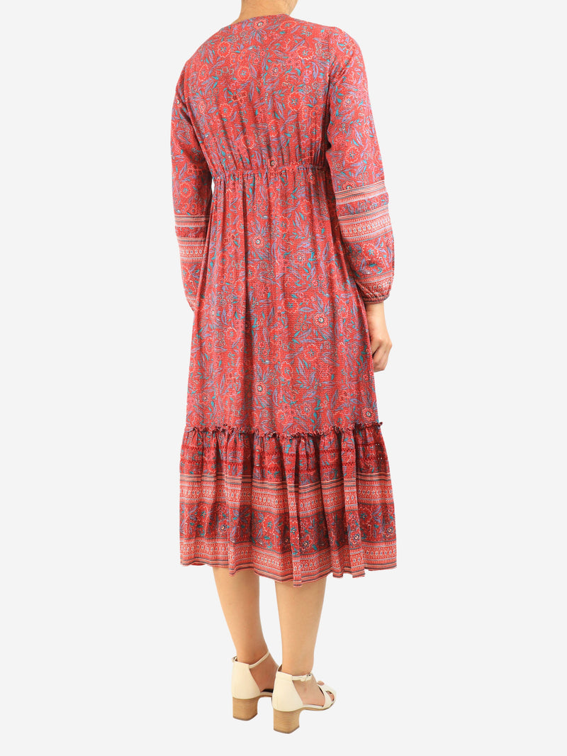 Red floral midi dress - size S Dresses Veronica Beard 