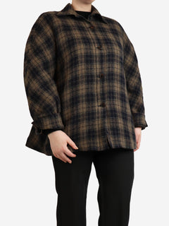 Brown check padded overshirt - size M Coats & Jackets Teder 