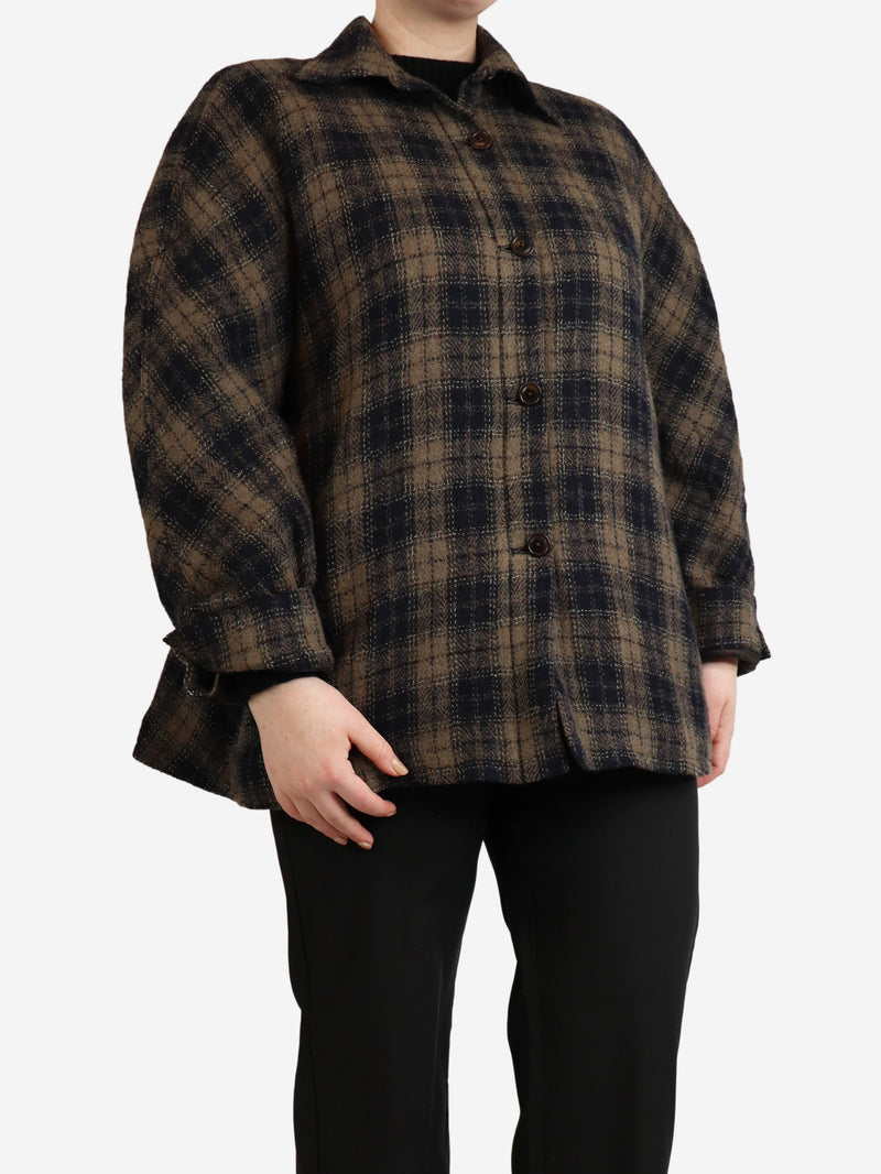 Brown check padded overshirt - size M Coats & Jackets Teder 