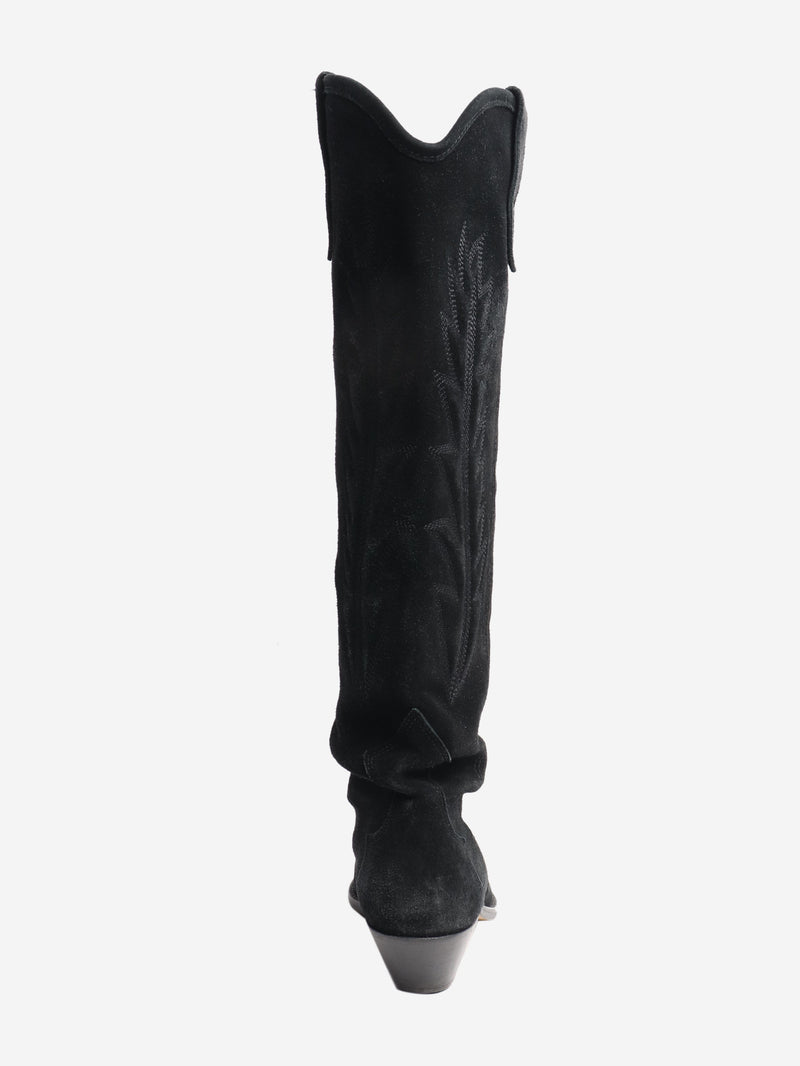 Black suede western knee high boots - size EU 37 (UK 4) Boots Isabel Marant 
