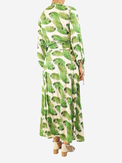 Green belted leaf-print robe - size L Beachwear Melissa Odabash 