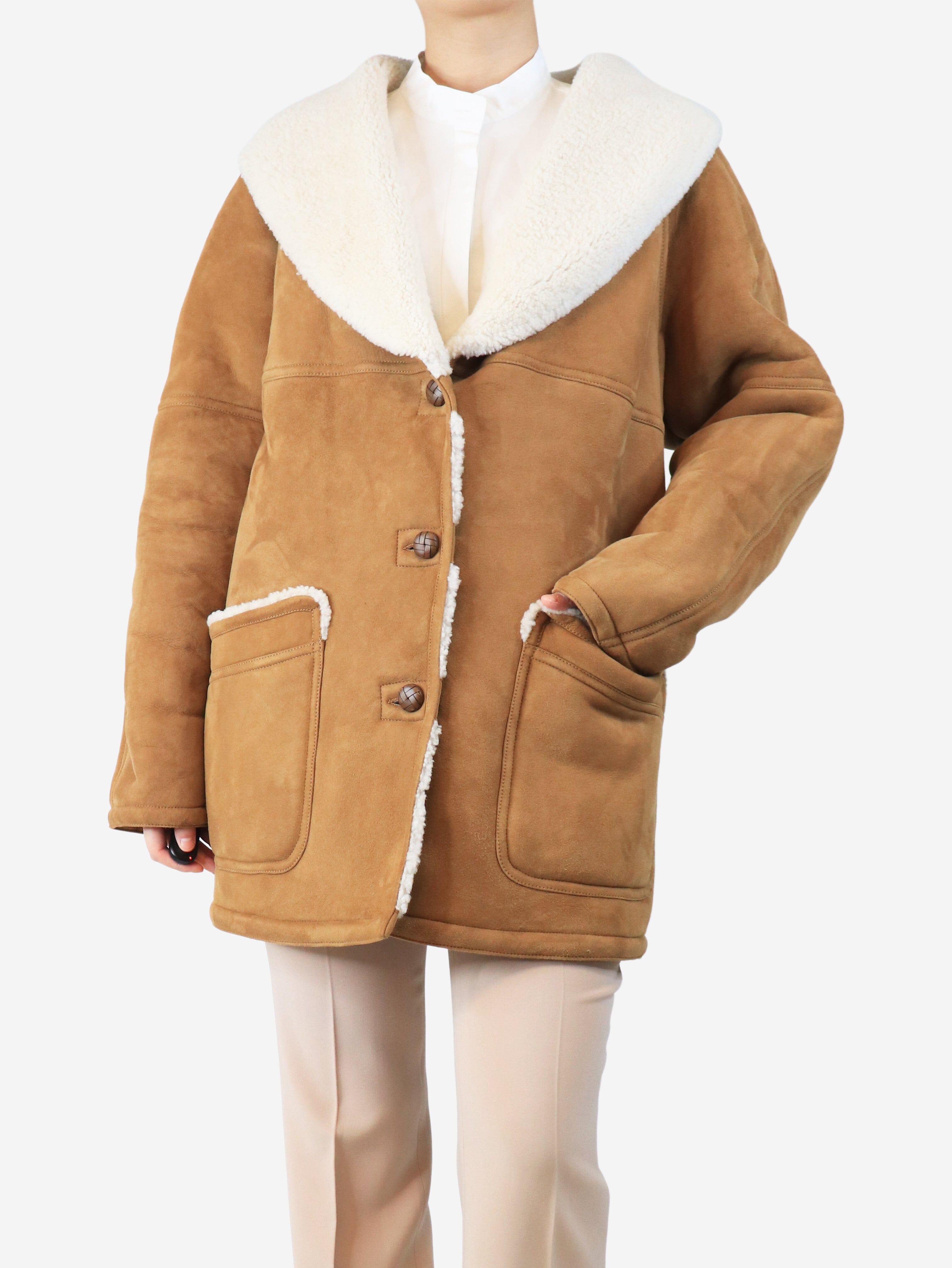 Brown shearling coat - size M Coats & Jackets Giuliva Heritage 