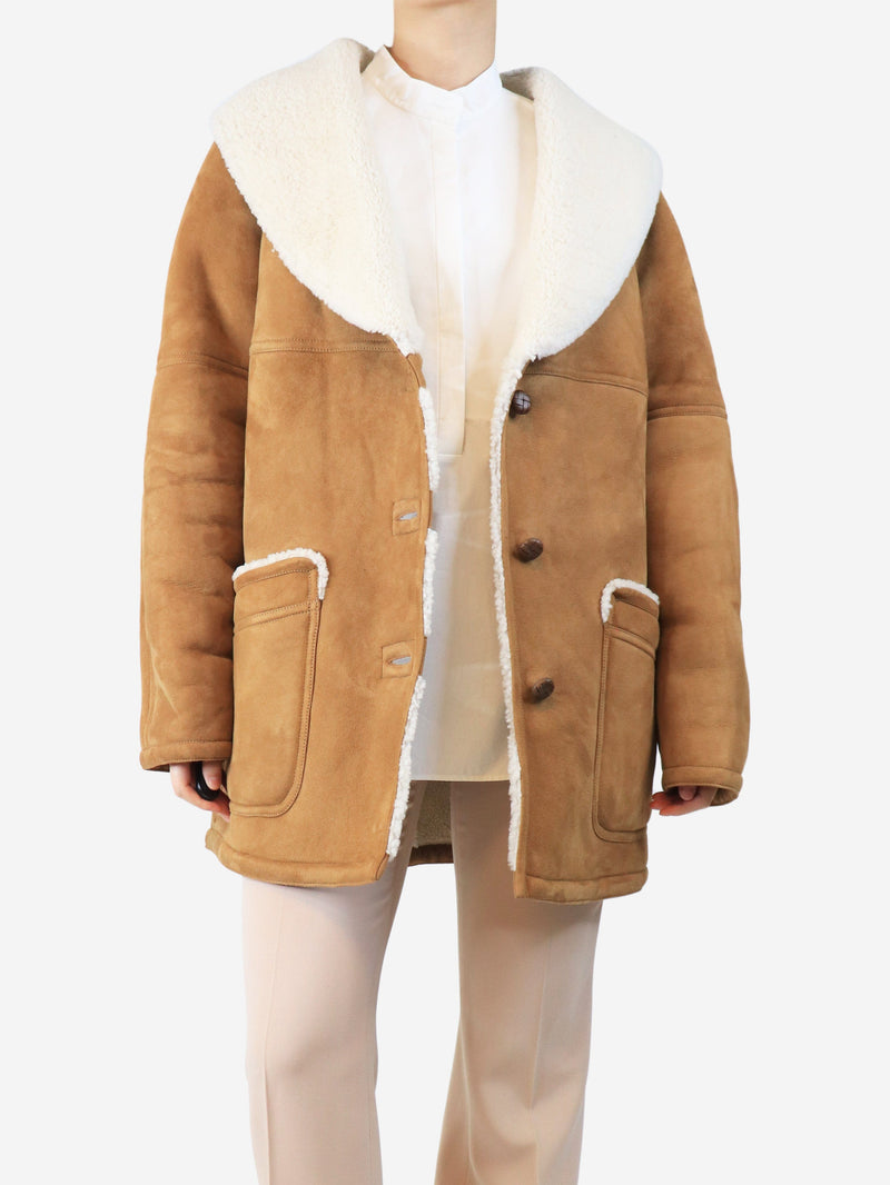 Brown shearling coat - size M Coats & Jackets Giuliva Heritage 