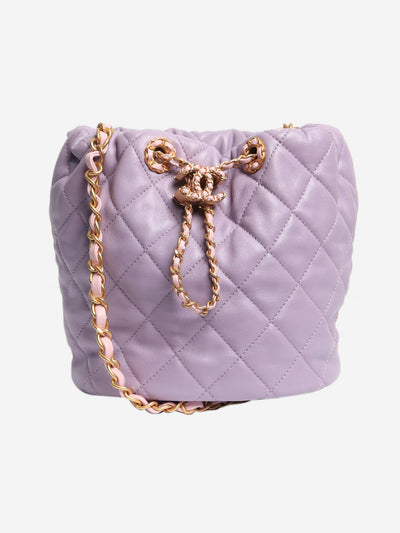 Lilac 2024 small CC diamond-quilted bucket bag