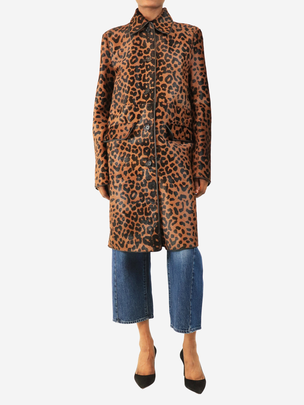 Brown leopard pony hair coat - size UK 6 Coats & Jackets Toteme 