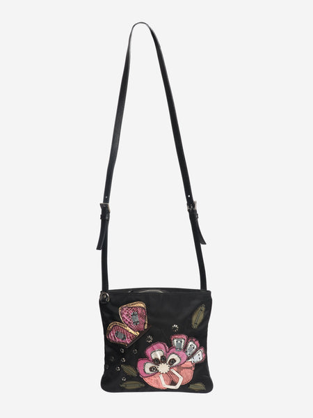 Black nylon patchwork cross body bag alternate image