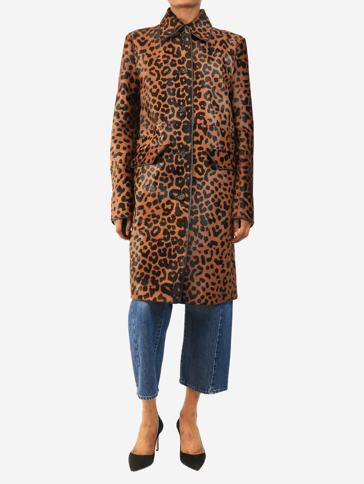 Brown leopard pony hair coat - size UK 6 Coats & Jackets Toteme 