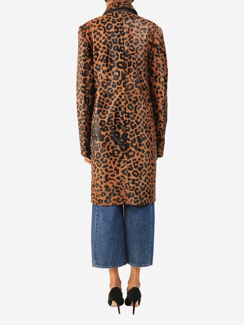 Brown leopard pony hair coat - size UK 6 Coats & Jackets Toteme 
