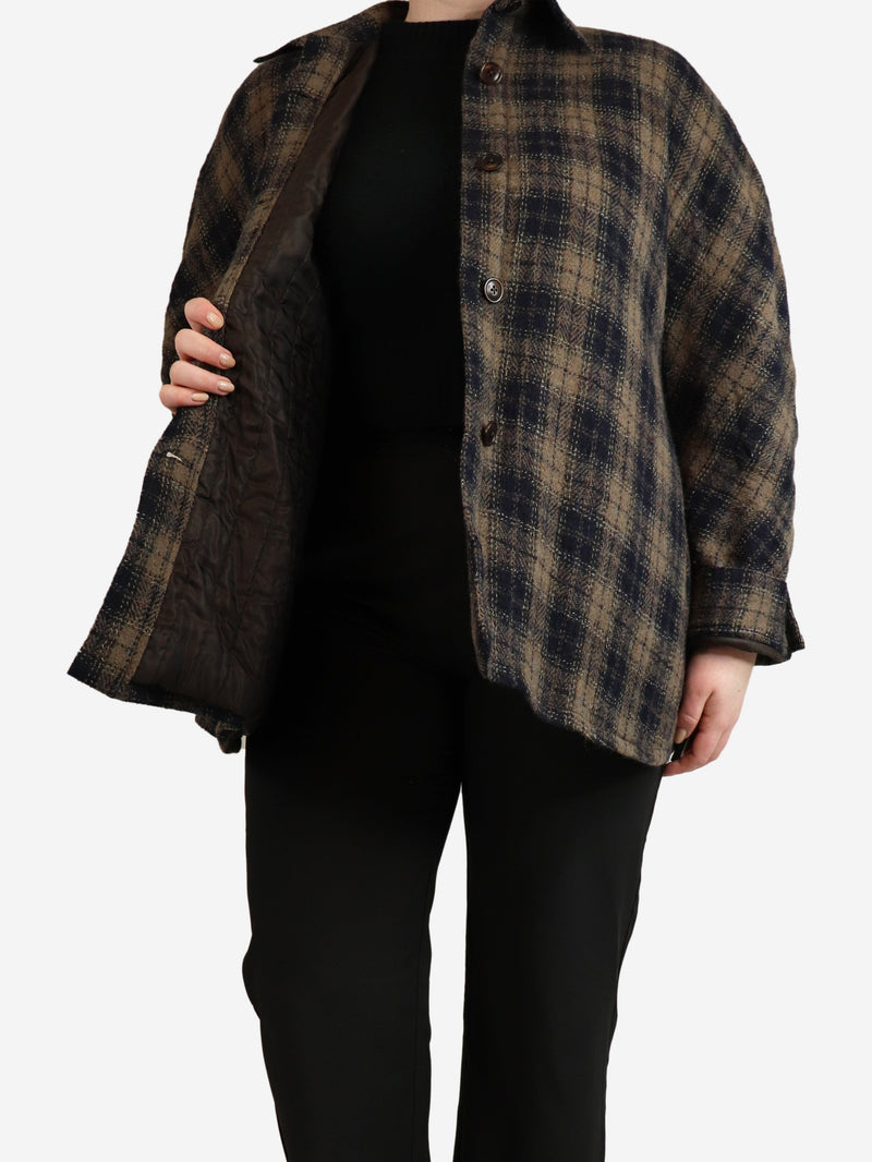 Brown check padded overshirt - size M Coats & Jackets Teder 