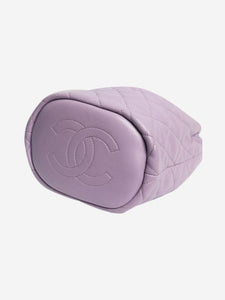 Chanel Lilac 2024 small CC diamond-quilted bucket bag