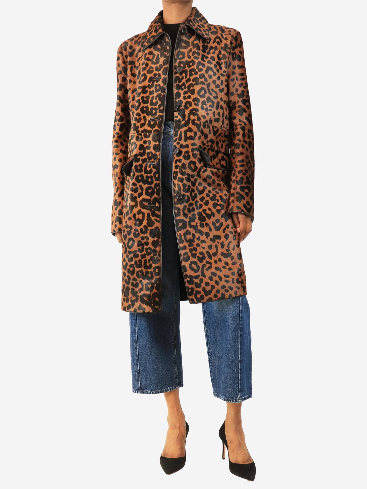 Brown leopard pony hair coat - size UK 6 Coats & Jackets Toteme 