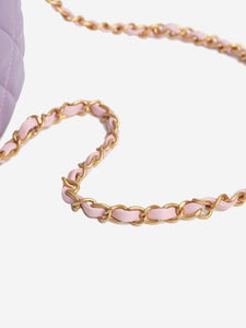Chanel Lilac 2024 small CC diamond-quilted bucket bag