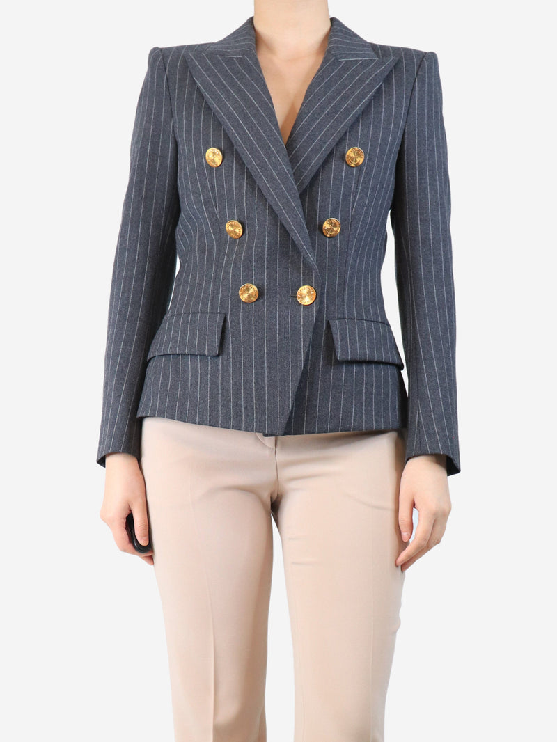 Grey pinstripe wool blazer - size UK 10 Coats & Jackets Alexandre Vauthier 