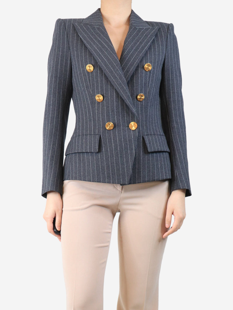 Grey pinstripe wool blazer - size UK 10 Coats & Jackets Alexandre Vauthier 