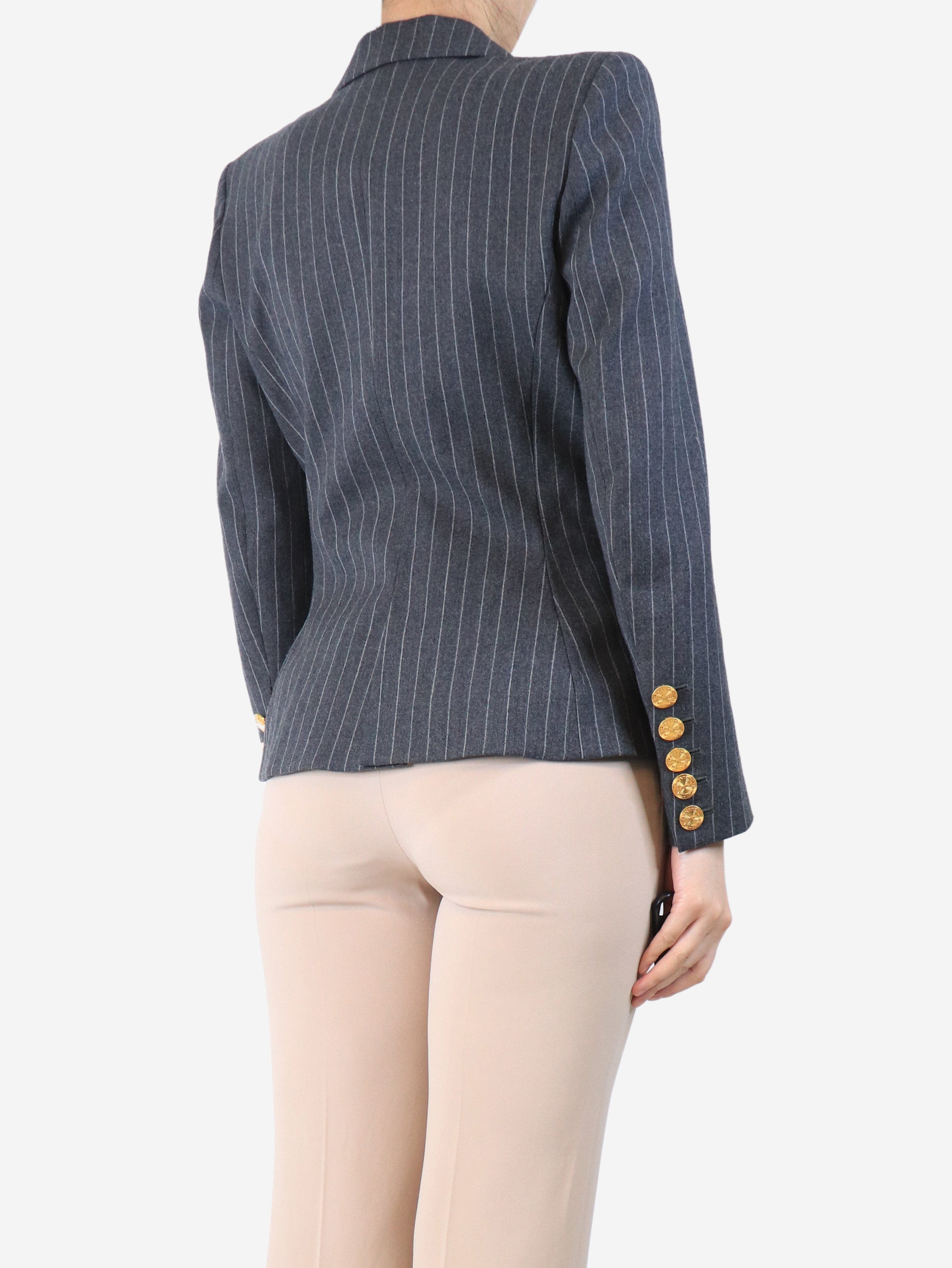 Grey pinstripe wool blazer - size UK 10 Coats & Jackets Alexandre Vauthier 