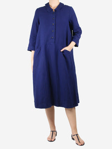 Casey Casey Blue pocket midi shirt dress - size M