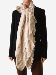 Louis Vuitton Neutral striped monogram scarf