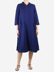 Casey Casey Blue pocket midi shirt dress - size M