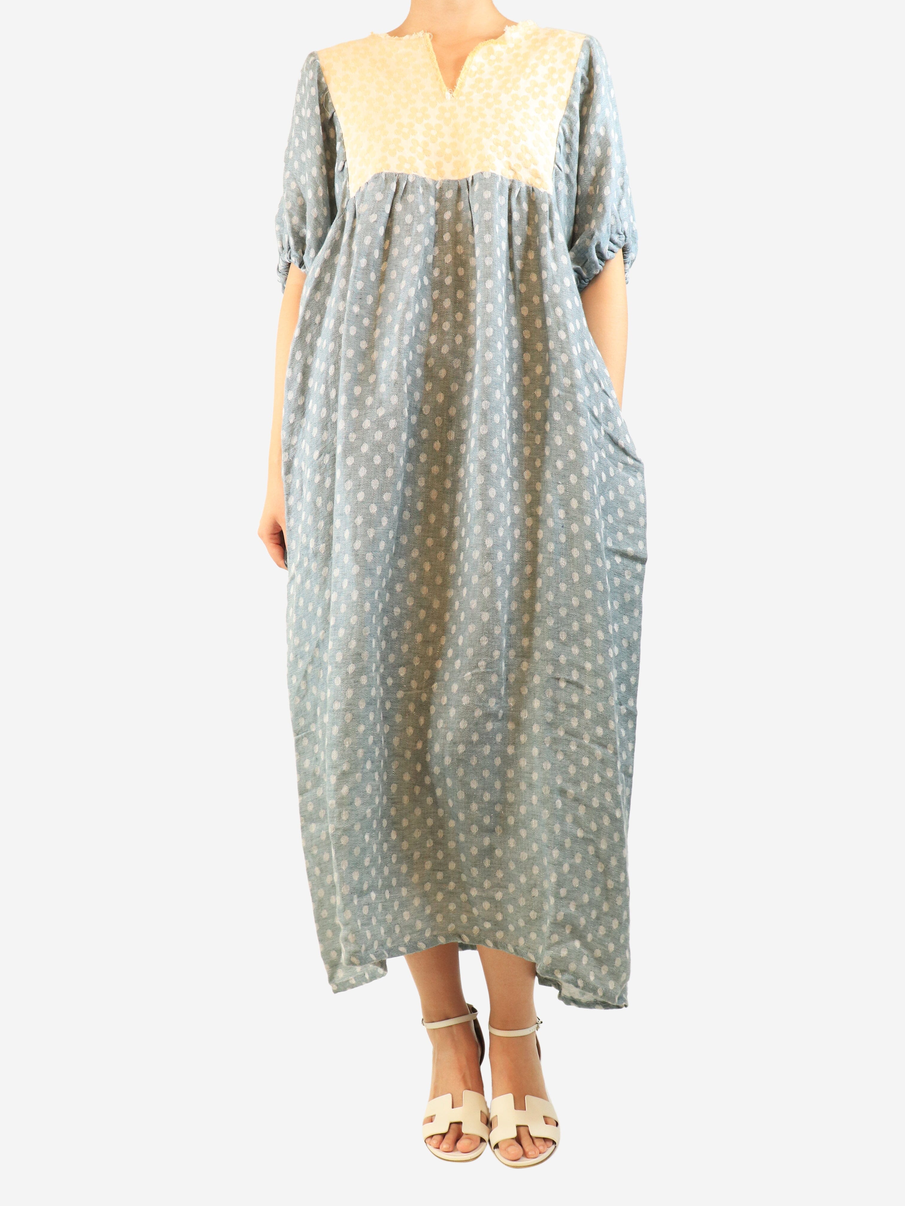 Blue linen-blend midi dress - size M Dresses Nina Leuca 