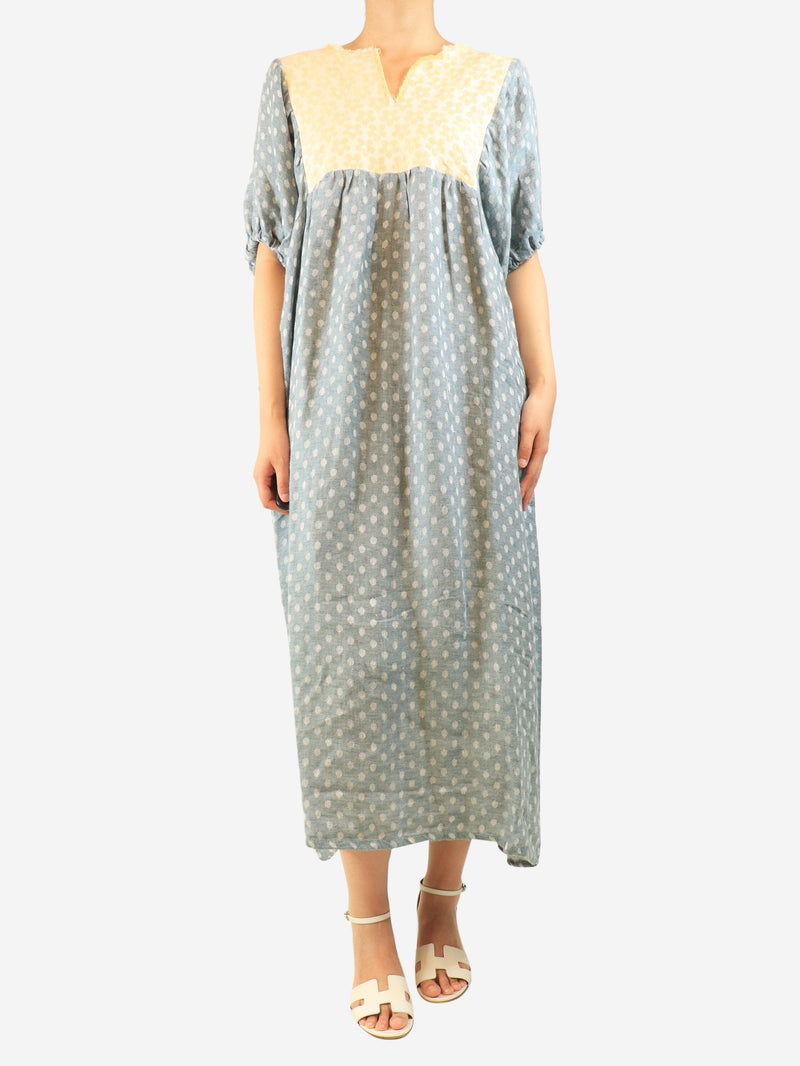 Blue linen-blend midi dress - size M Dresses Nina Leuca 