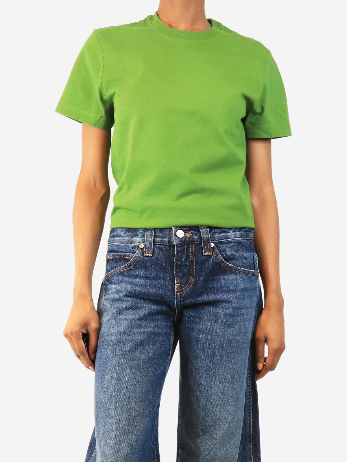Green boxy fit T-shirt - size S